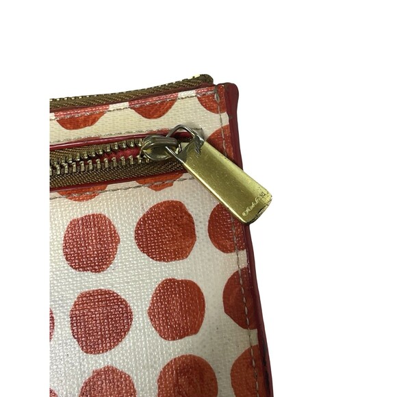 Coach wallet wristlet White with Red Poka Dots Zipper - Picture 11 of 14
